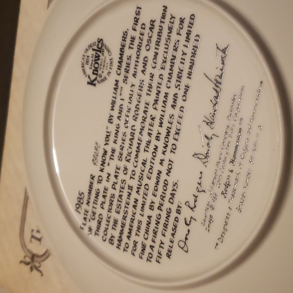 GETTING TO KNOW YOU  COLLECTOR PLATE - Picture 6 of 6